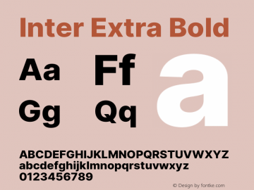 Inter Extra Bold Version 3.018;git-588b23468 Font Sample