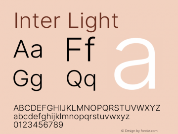 Inter Light Version 3.018;git-588b23468 Font Sample