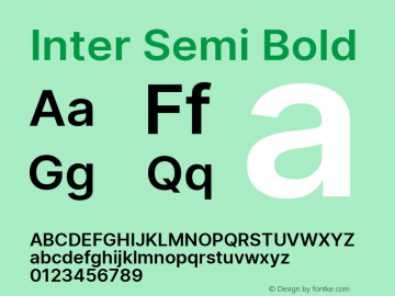Inter Semi Bold Version 3.018;git-588b23468 Font Sample