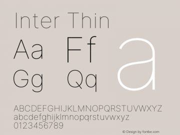 Inter Thin Version 3.018;git-588b23468 Font Sample