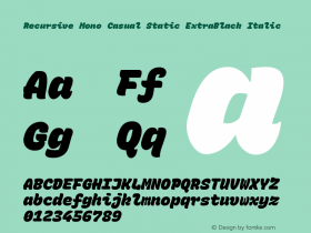 Recursive Mn Csl St XBk Italic Version 1.078;hotconv 1.0.112;makeotfexe 2.5.65598 Font Sample