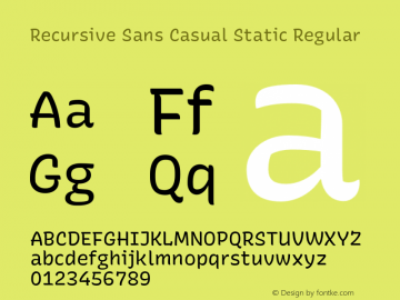 Recursive Sn Csl St Version 1.078;hotconv 1.0.112;makeotfexe 2.5.65598 Font Sample