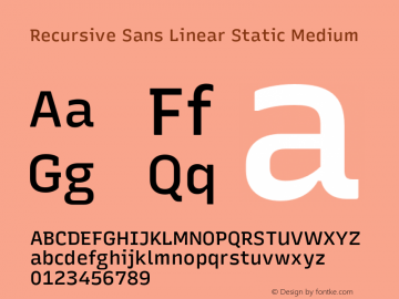 Recursive Sn Lnr St Med Version 1.078;hotconv 1.0.112;makeotfexe 2.5.65598图片样张