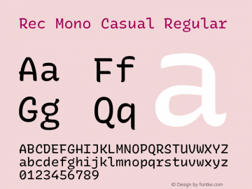 Rec Mono Casual Version 1.078 Font Sample