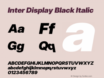 Inter Display Black Italic Version 3.018;git-588b23468图片样张