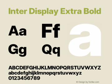 Inter Display Extra Bold Version 3.018;git-588b23468 Font Sample