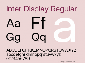 Inter Display Version 3.018;git-588b23468 Font Sample
