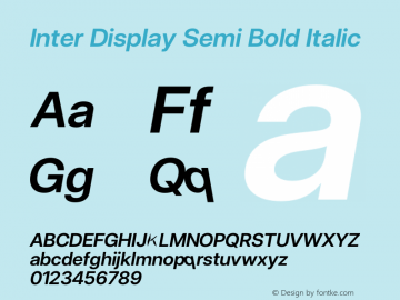 Inter Display Semi Bold Italic Version 3.018;git-588b23468图片样张