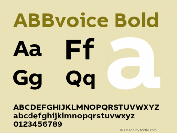 ABBvoice Bold Version 2.000 Font Sample