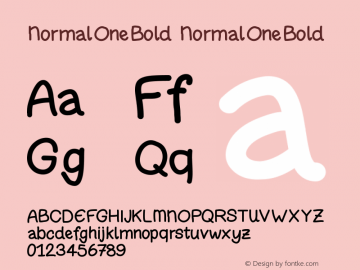 NormalOneBold Version 001.000 Font Sample