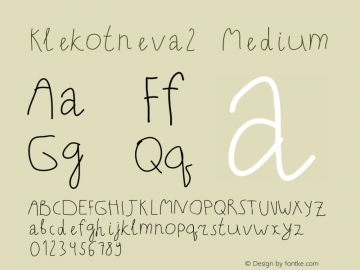 Klekotneva2 Version 001.000 Font Sample