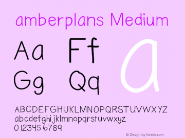 amberplans Version 001.000 Font Sample