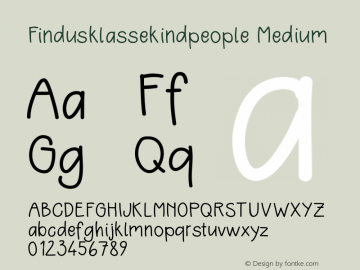 Findusklassekindpeople Version 001.000 Font Sample