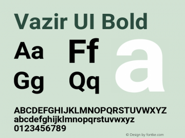 Vazir Bold UI Version 28.0.0 Font Sample