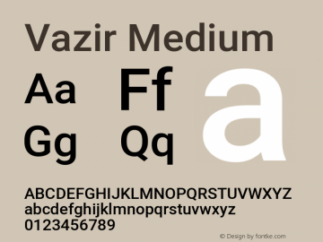 Vazir Medium Version 28.0.0 Font Sample