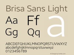 Brisa Sans Light Version 1.102;April 6, 2021;FontCreator 13.0.0.2655 32-bit Font Sample