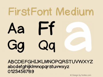 FirstFont Version 001.000图片样张