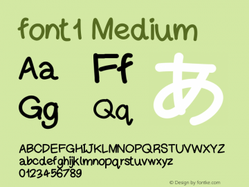 font1 Version 001.000 Font Sample