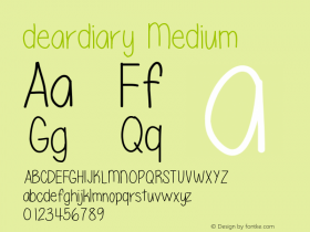 deardiary Version 001.000 Font Sample