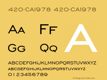 420-CAI978 420-CAI978 Version 3.0 Font Sample