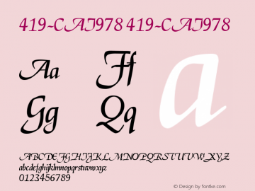 419-CAI978 419-CAI978 Version 3.0 Font Sample