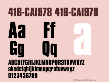 416-CAI978 416-CAI978 Version 3.0 Font Sample