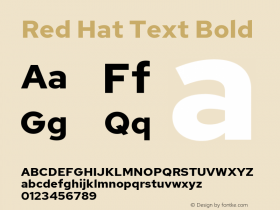 Red Hat Text Bold Version 1.010; ttfautohint (v1.8.3) Font Sample