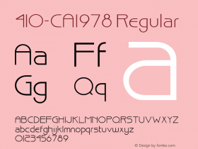 410-CAI978 Regular Version 1.00 January 1, 1904, initial release Font Sample