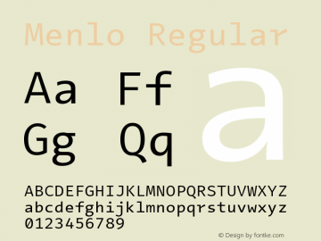 Menlo Regular Version 5.002;squirrel Font Sample