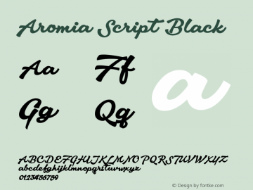 Aromia Script Black Version 1.000;FEAKit 1.0图片样张