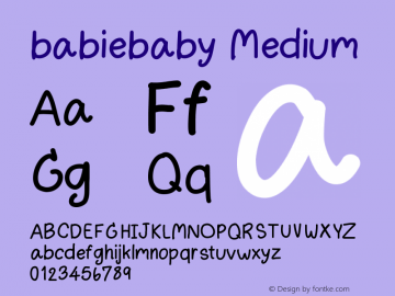 babiebaby Version 001.000 Font Sample