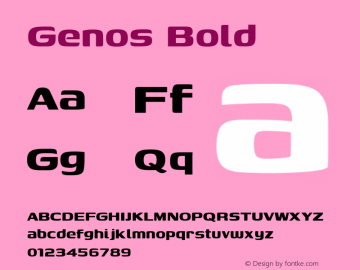 Genos Bold Version 1.001; ttfautohint (v1.8.3) Font Sample