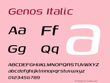 Genos Italic Version 1.001图片样张