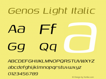 Genos Light Italic Version 1.001图片样张