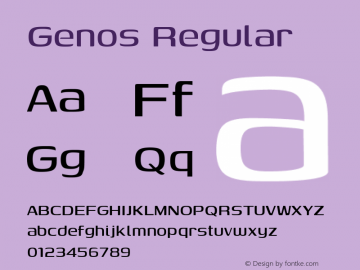 Genos Regular Version 1.001; ttfautohint (v1.8.3)图片样张