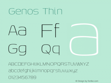 Genos Thin Version 1.001; ttfautohint (v1.8.3)图片样张