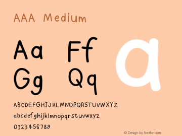 AAA Version 001.000 Font Sample