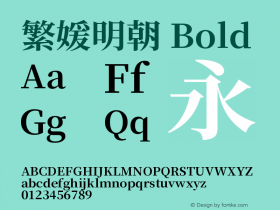 繁媛明朝 Bold  Font Sample