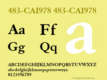 483-CAI978 483-CAI978 Version 3.0 Font Sample