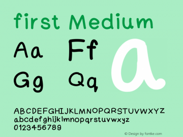 first Version 001.000 Font Sample