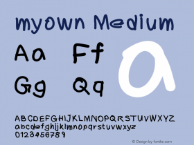 myown Version 001.000 Font Sample