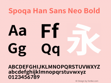 Spoqa Han Sans Neo Bold Version 1.100;hotconv 1.0.109;makeotfexe 2.5.65596图片样张