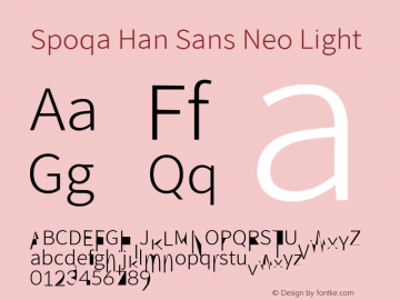 Spoqa Han Sans Neo Light Version 1.100图片样张