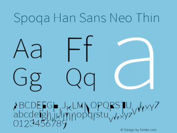 Spoqa Han Sans Neo Thin Version 1.100图片样张