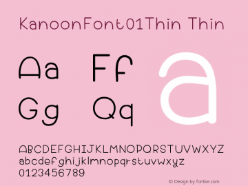 KanoonFont01Thin Version 001.000 Font Sample