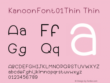 KanoonFont01Thin Version 001.000图片样张