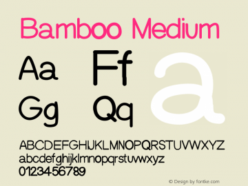 Bamboo Version 001.000 Font Sample