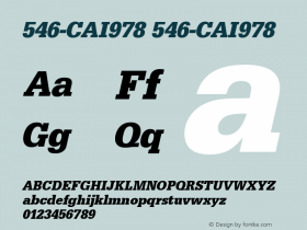 546-CAI978 546-CAI978 546-CAI978 Font Sample