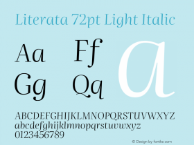 Literata72pt-LightItalic Version 3.002 Font Sample