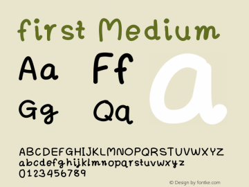 first Version 001.000 Font Sample
